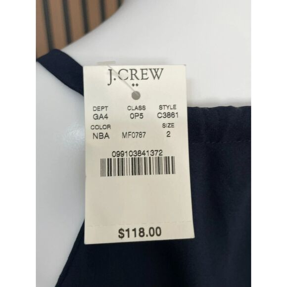 J. Crew Women's Dress Slip Maxi Sweetheart Neck Sleeveless 2 Blue Geometric - Picture 9 of 10